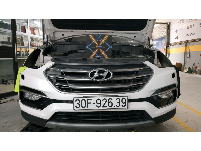 Độ đèn nâng cấp ánh sáng Bi Led GTR GLed X cho Hyundai Santafe