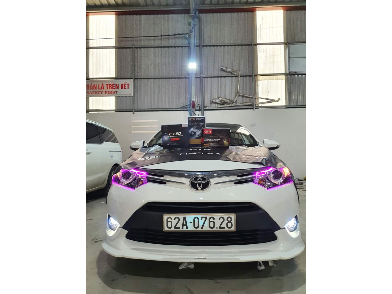 Độ đèn nâng cấp ánh sáng bi led premium + bi gầm v2 tăng sáng 150% cho xe vios