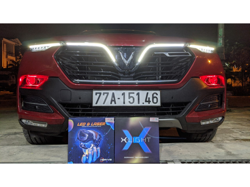 Độ đèn nâng cấp ánh sáng Bi Laser Henvvei L91 + bi led Xlight V30 Ultra xe Vinfast SA 2.0