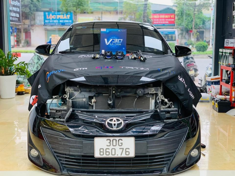 Độ đèn nâng cấp ánh sáng Bi led X-light V30 Ultra cho xe Toyota Vios ngày 23/3/2022