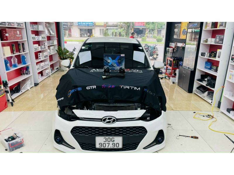Độ đèn nâng cấp ánh sáng Bi gầm led X-light F10 2700k cho xe Hyundai i10 ngày 15/4/2022