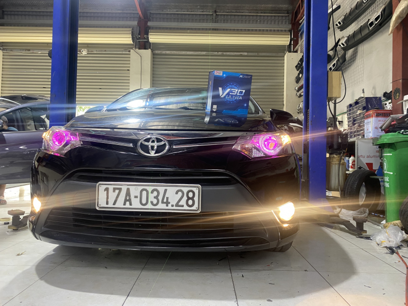 Độ đèn nâng cấp ánh sáng Nâng cấp Bi Led V30 Ultra tăng sáng cho xe Toyota Vios