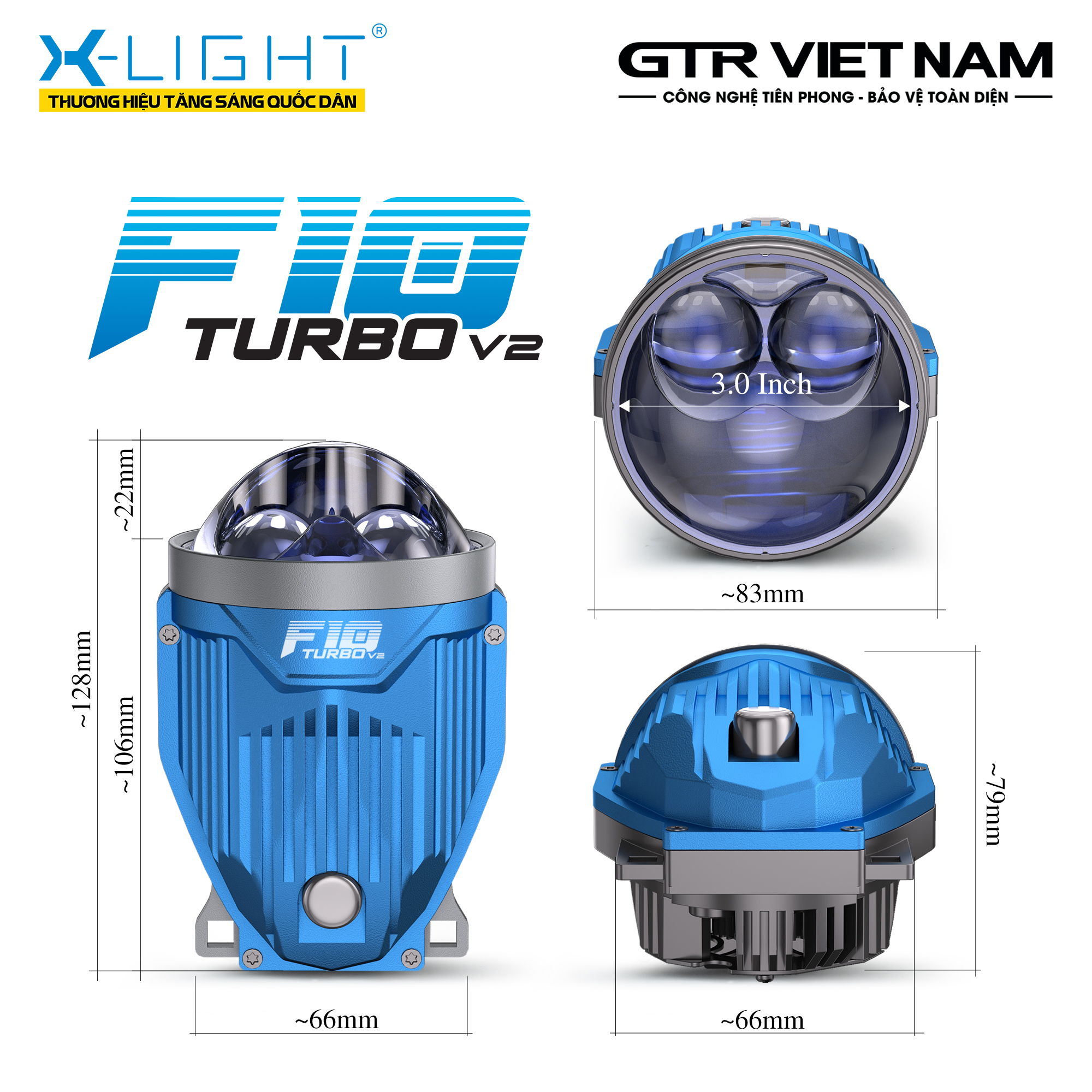 ĐÈN BI GẦM X-LIGHT F10 TURBO V2