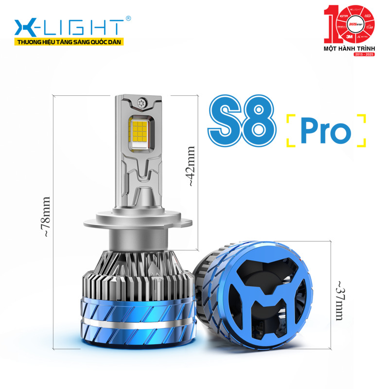 BÓNG LED NAOEVO S8 PRO - NHIỆT MÀU 4300K - CHÂN H4