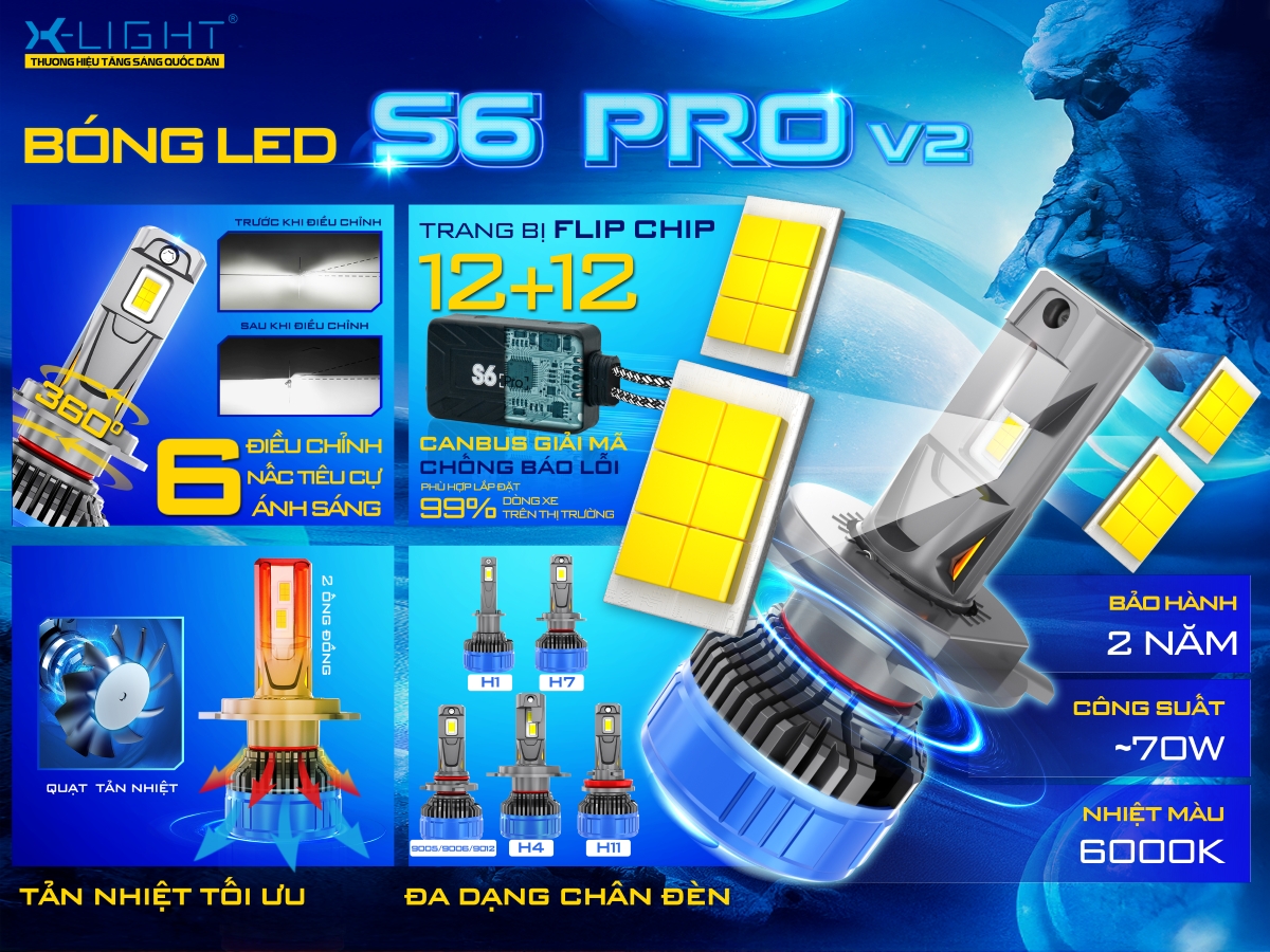 BÓNG LED X-LIGHT S6 PRO V2