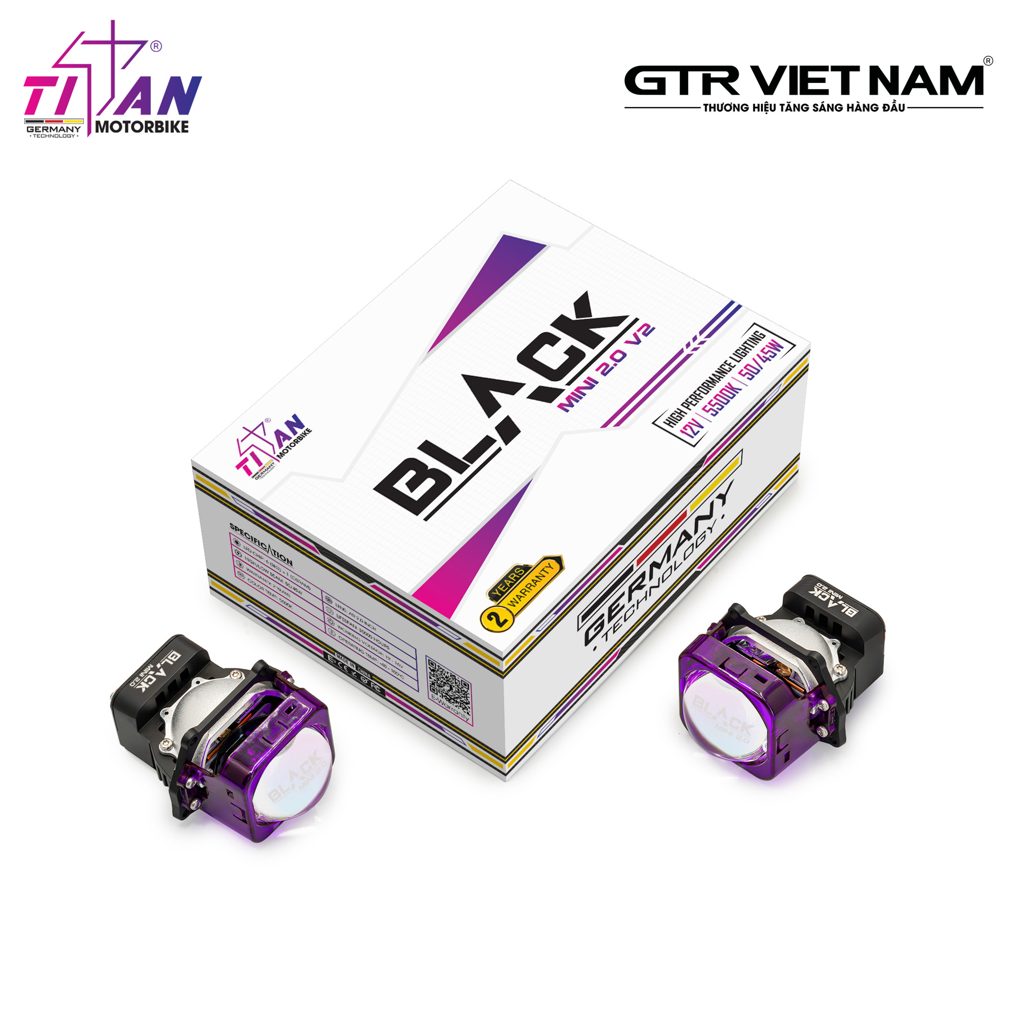 BI LED TITAN MOTO BLACK MINI 2.0 VERSION 2 SQUARE