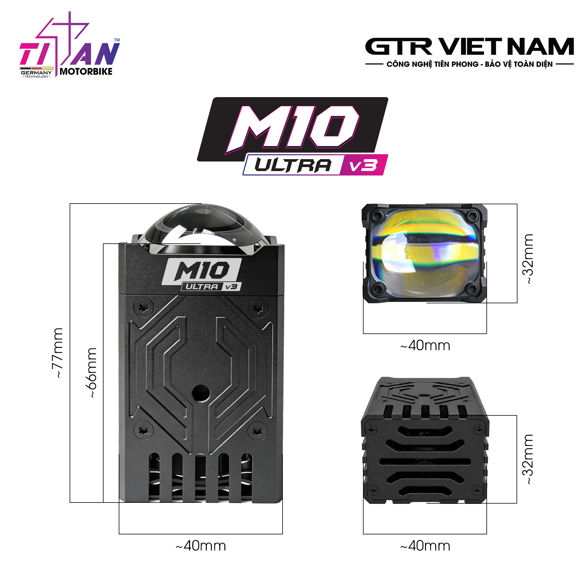ĐÈN GẦM DẠNG RỜI TITAN MOTO M10 ULTRA V3