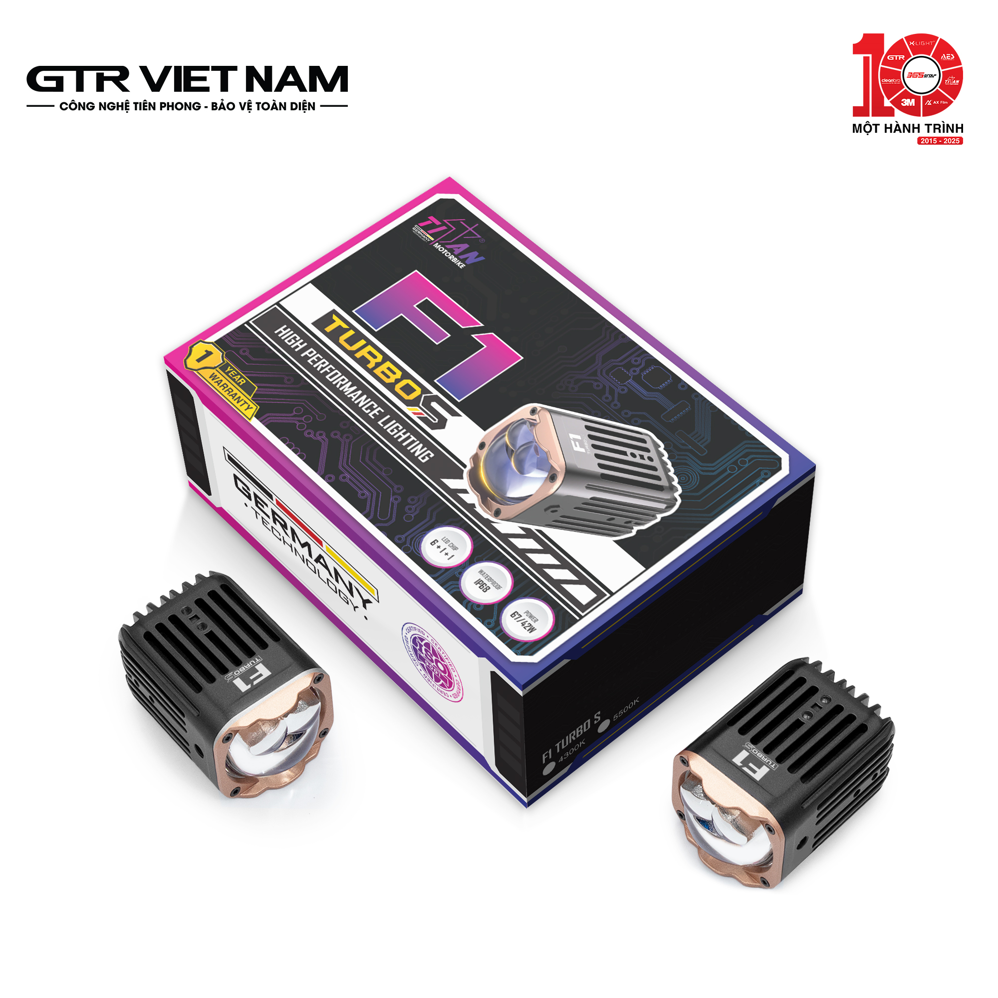 ĐÈN TRỢ SÁNG TITAN MOTO F1 TURBO S