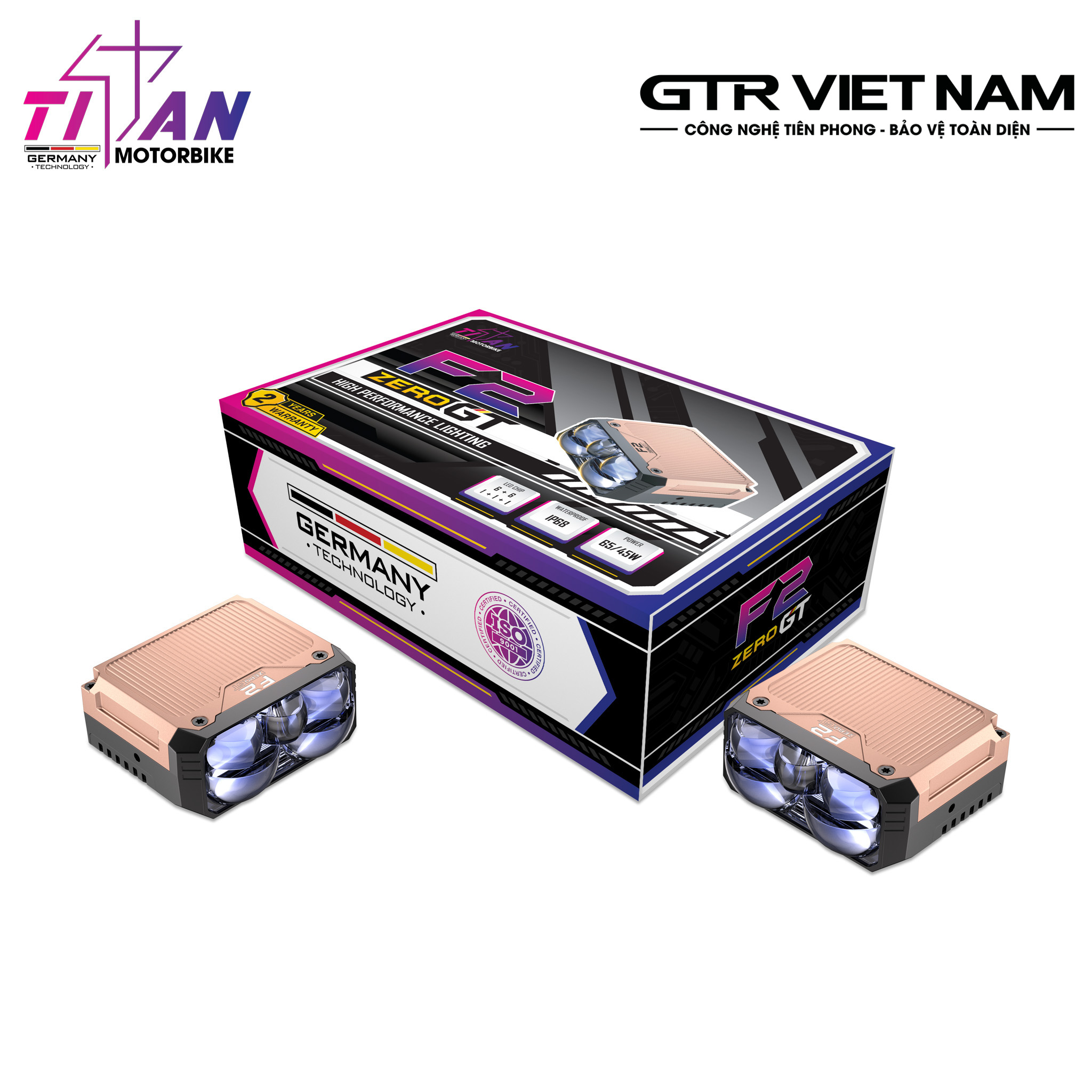 ĐÈN TRỢ SÁNG TITAN MOTO F2 ZERO GT