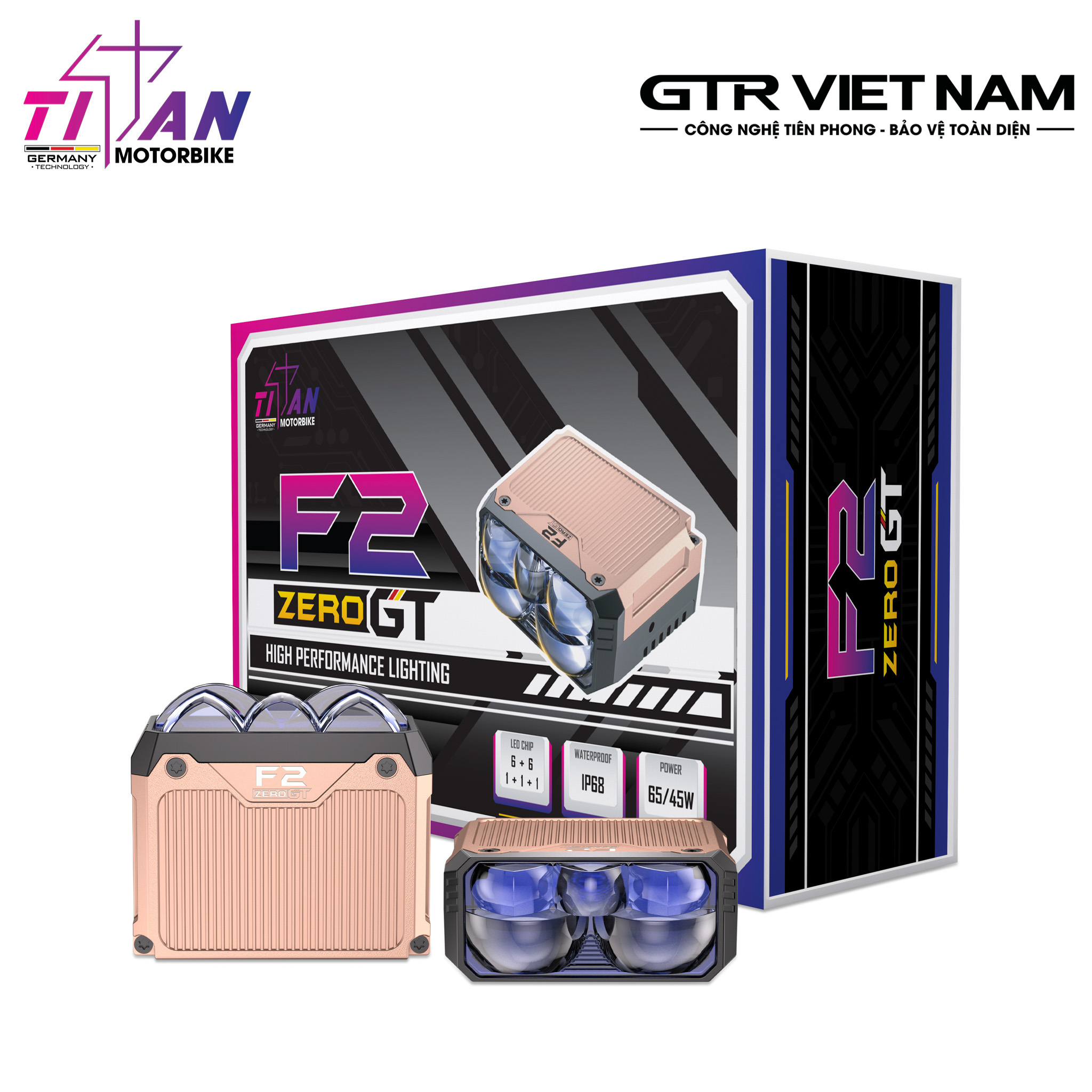 ĐÈN TRỢ SÁNG TITAN MOTO F2 ZERO GT