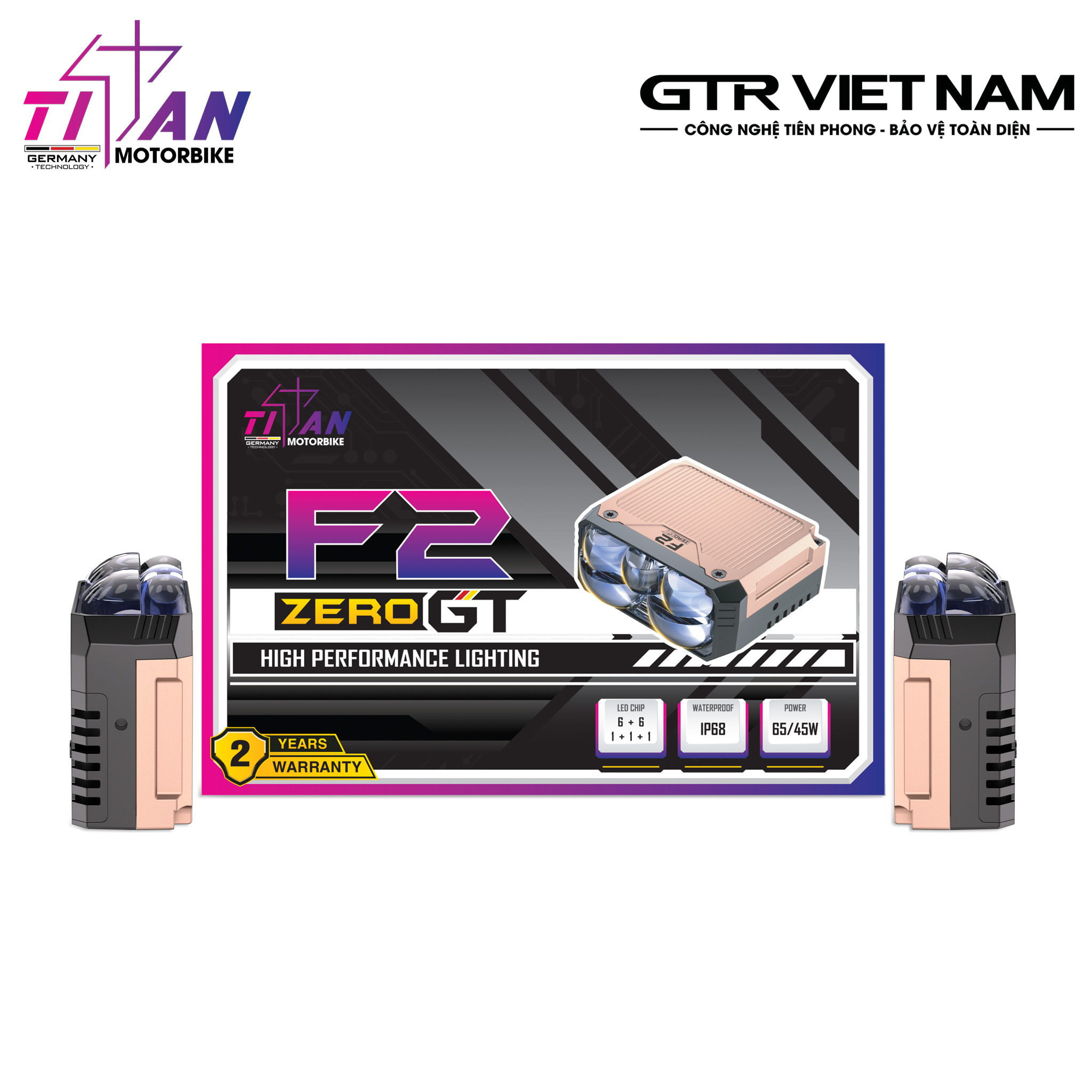 ĐÈN TRỢ SÁNG TITAN MOTO F2 ZERO GT