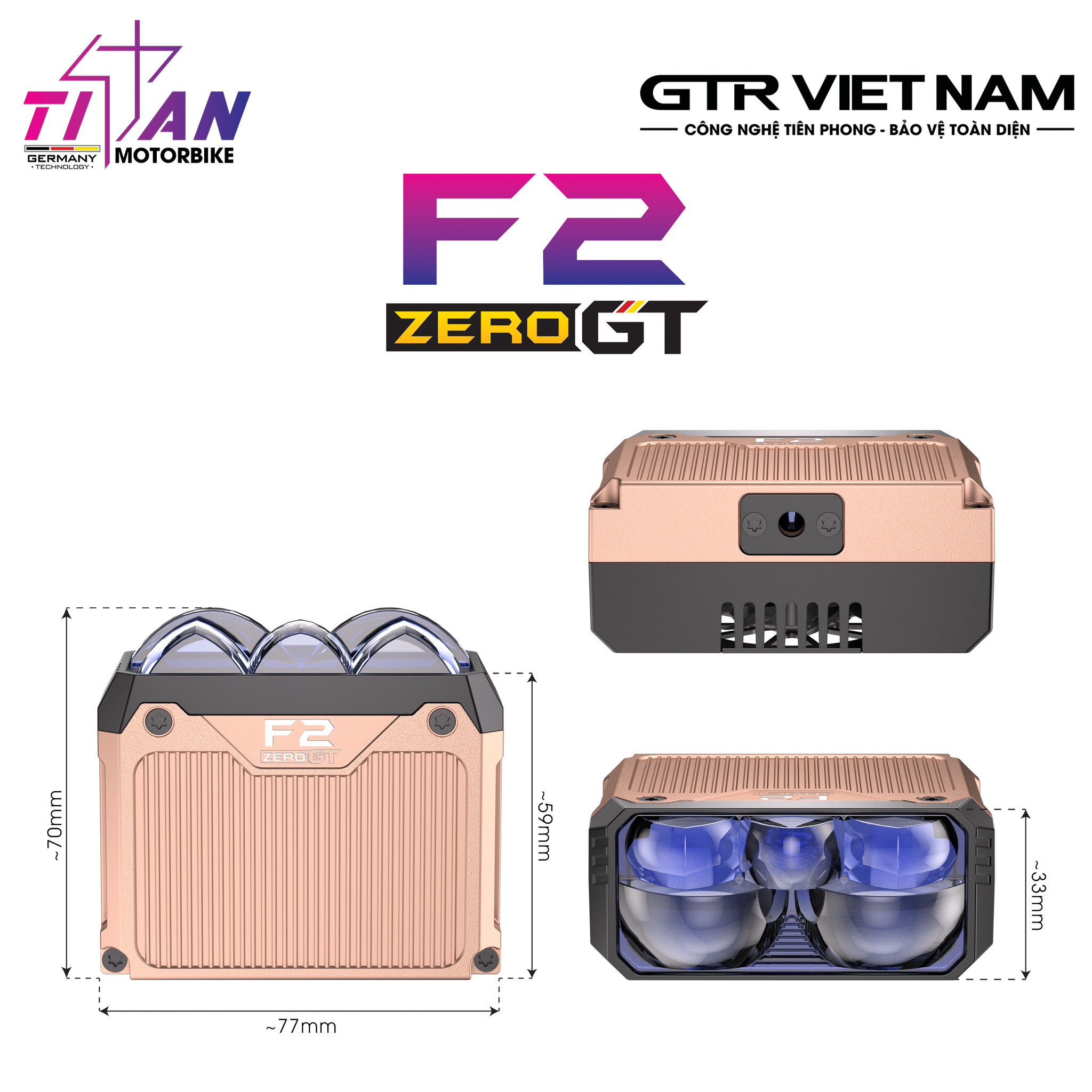 ĐÈN TRỢ SÁNG TITAN MOTO F2 ZERO GT