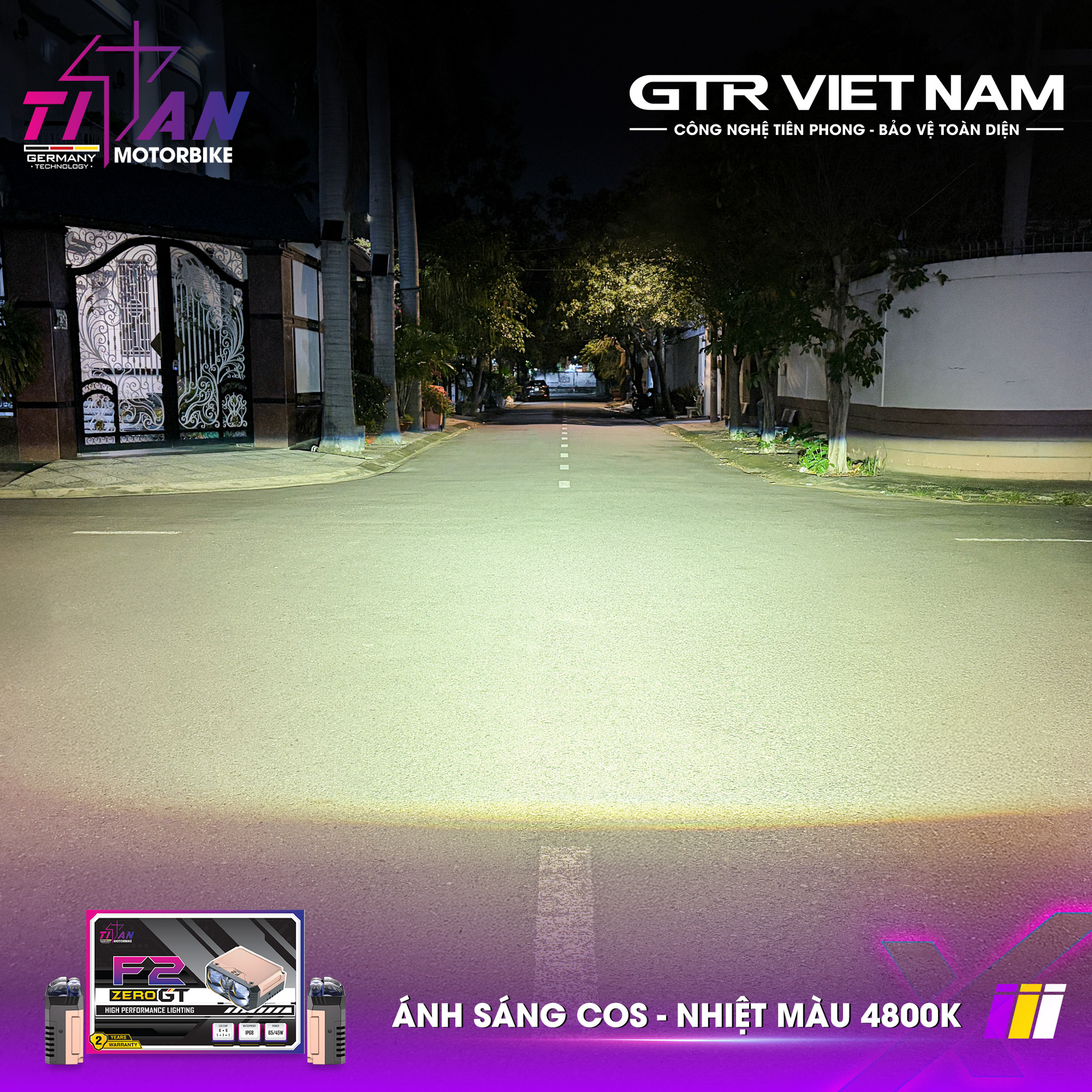 ĐÈN TRỢ SÁNG TITAN MOTO F2 ZERO GT