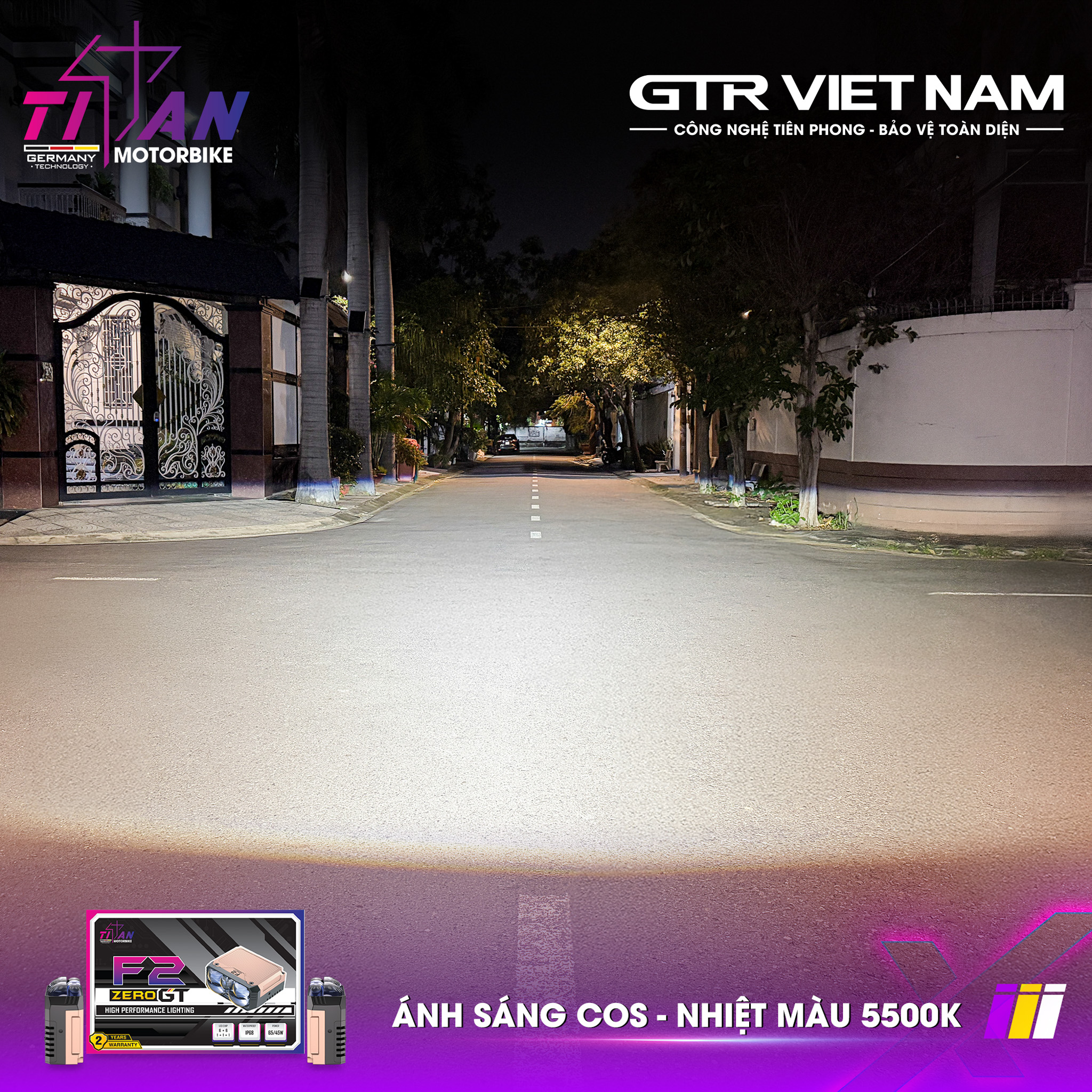 ĐÈN TRỢ SÁNG TITAN MOTO F2 ZERO GT
