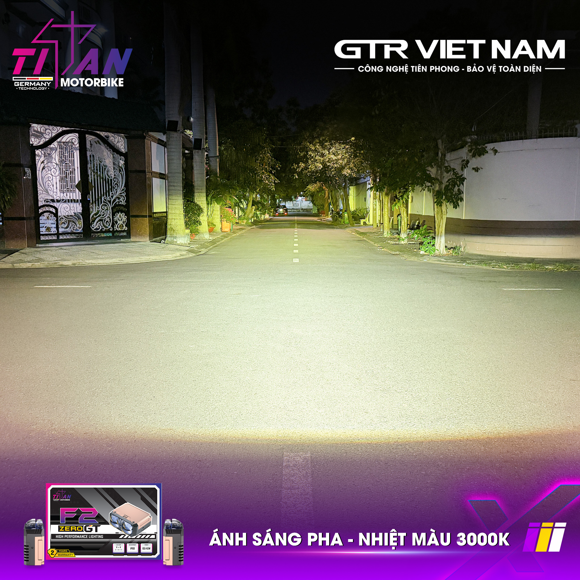 ĐÈN TRỢ SÁNG TITAN MOTO F2 ZERO GT