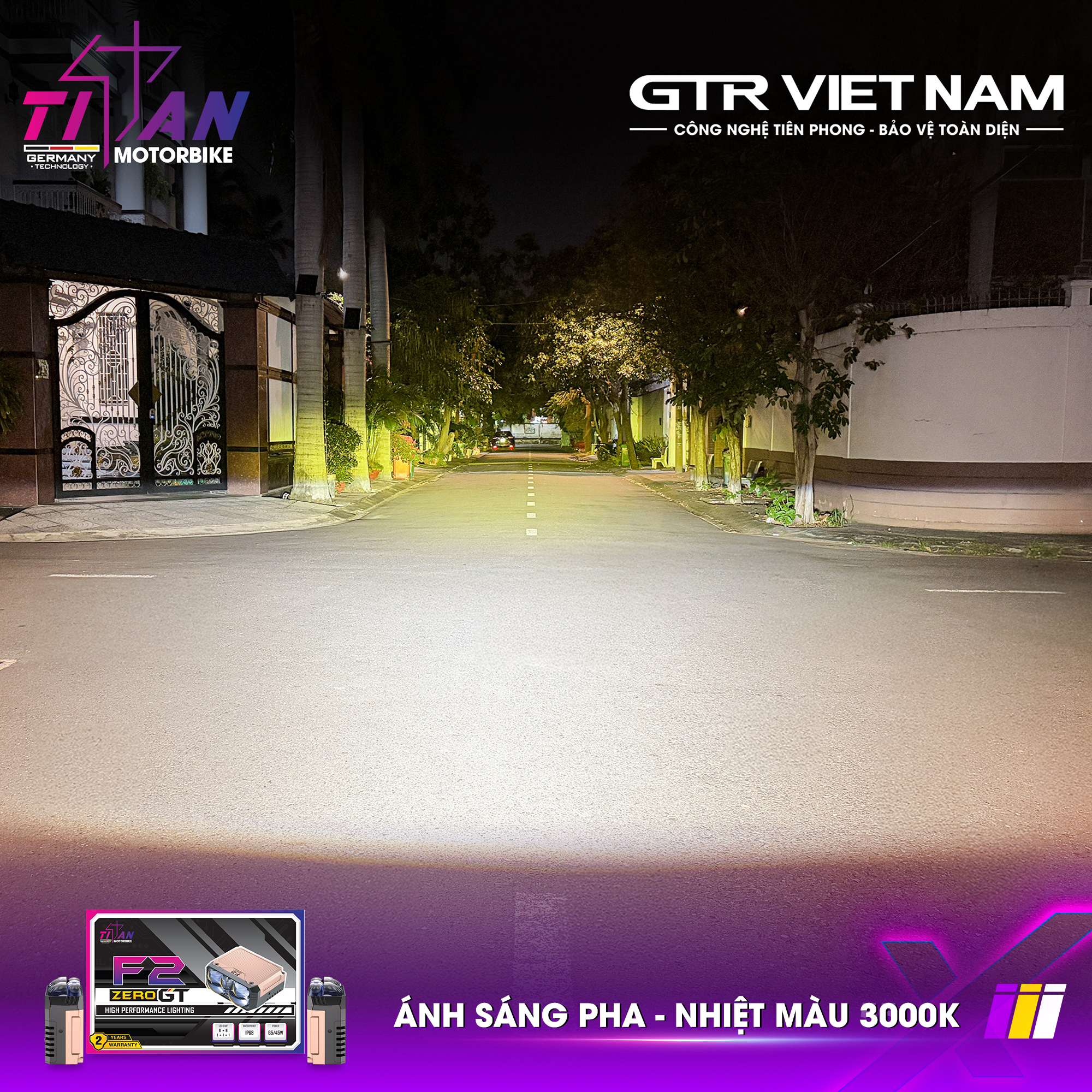 ĐÈN TRỢ SÁNG TITAN MOTO F2 ZERO GT