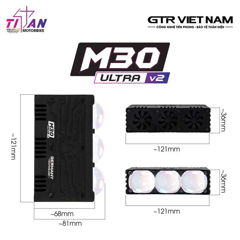 ĐÈN TRỢ SÁNG TITAN MOTO M30 ULTRA V2